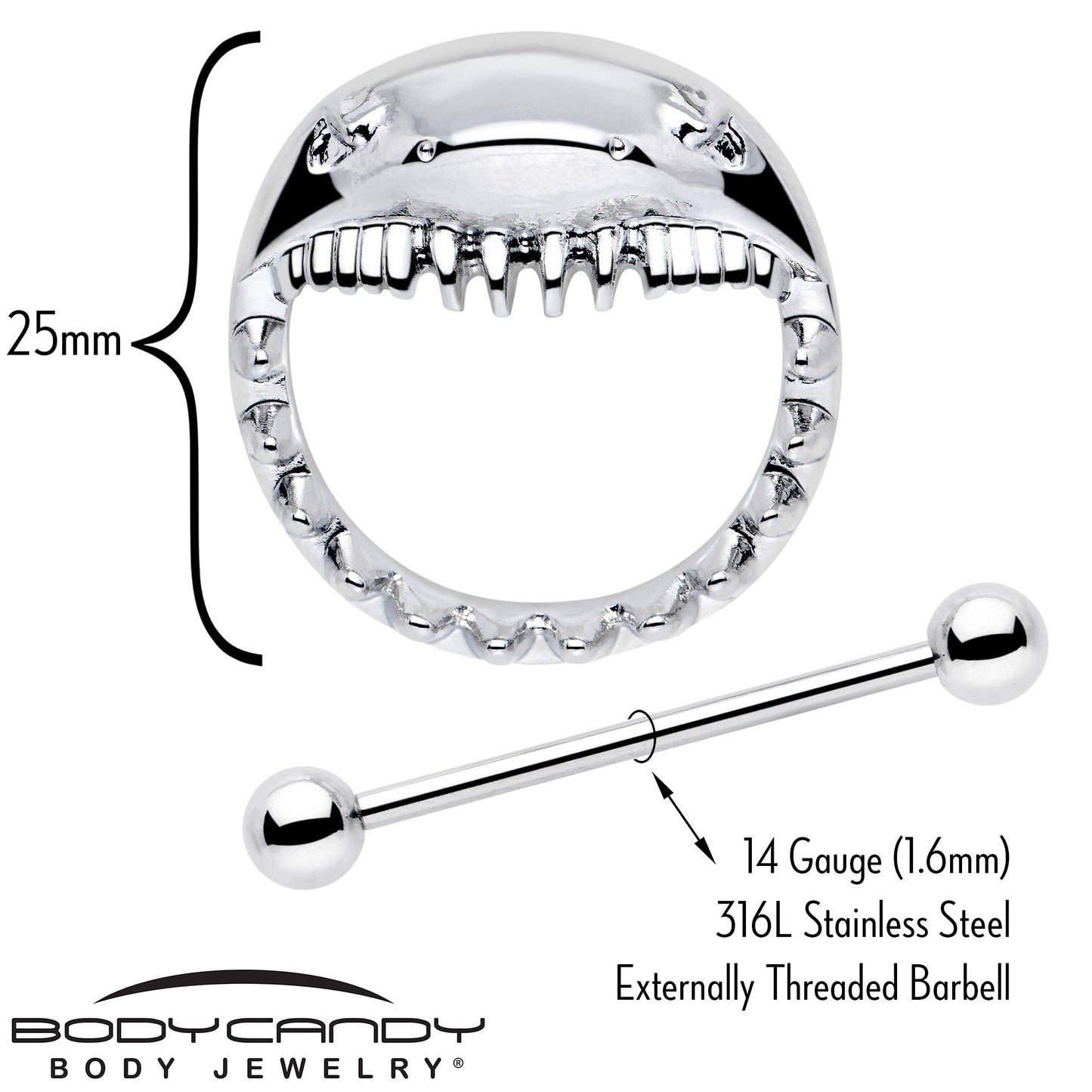 14G 9/16 Shark Bite Nipple Shield Set