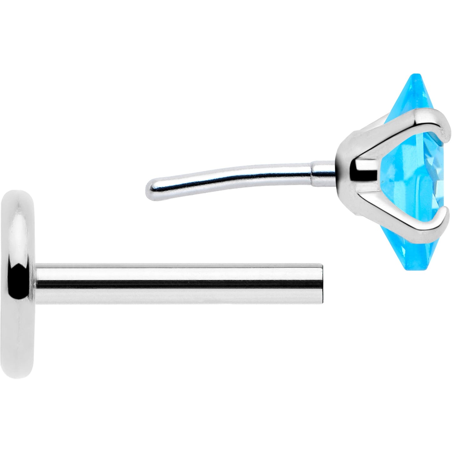 3mm CZ Gem Square Flat Back Stud Earrings - 1 Pair