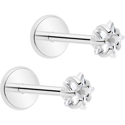 3mm CZ Star Flat Back Stud Earrings - 1 Pair