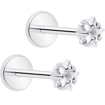 3mm CZ Star Flat Back Stud Earrings - 1 Pair
