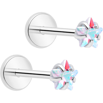 3mm CZ Star Flat Back Stud Earrings - 1 Pair