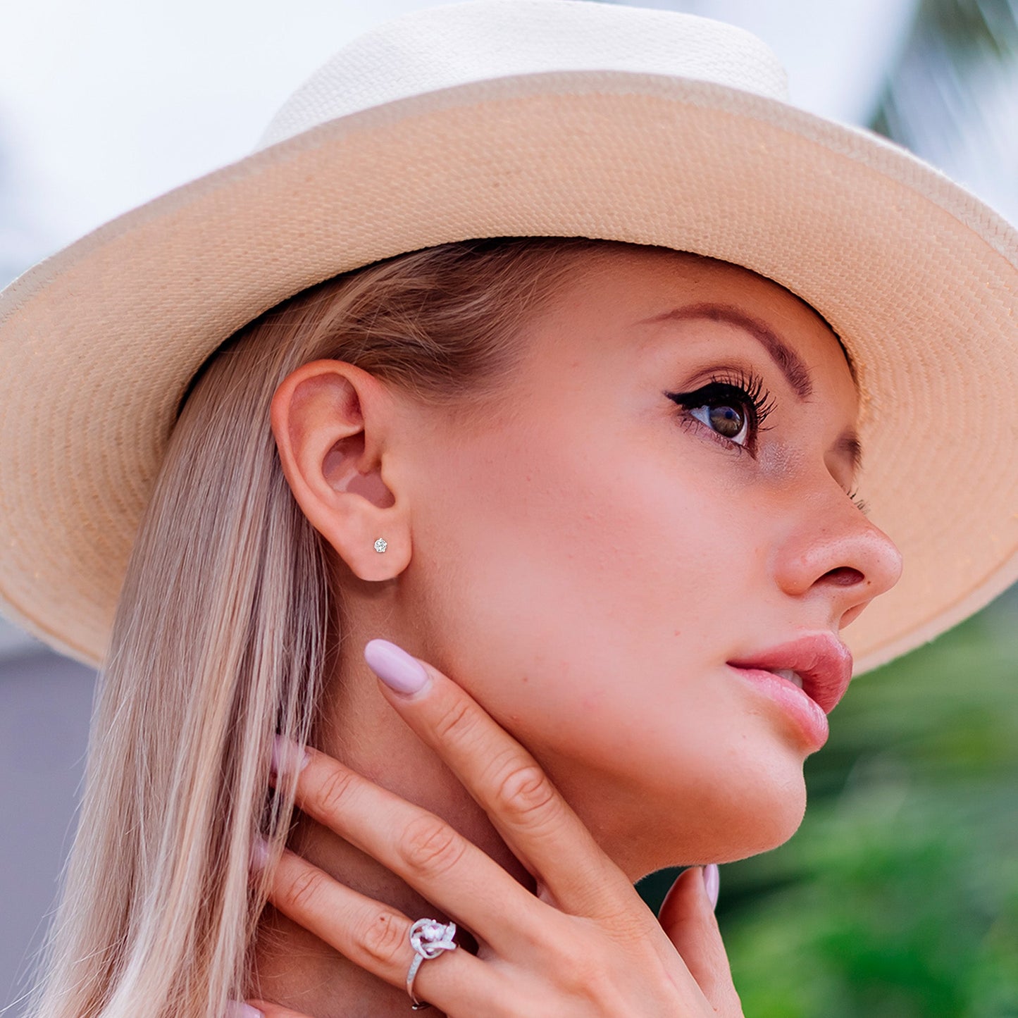 3mm CZ Star Flat Back Stud Earrings - 1 Pair