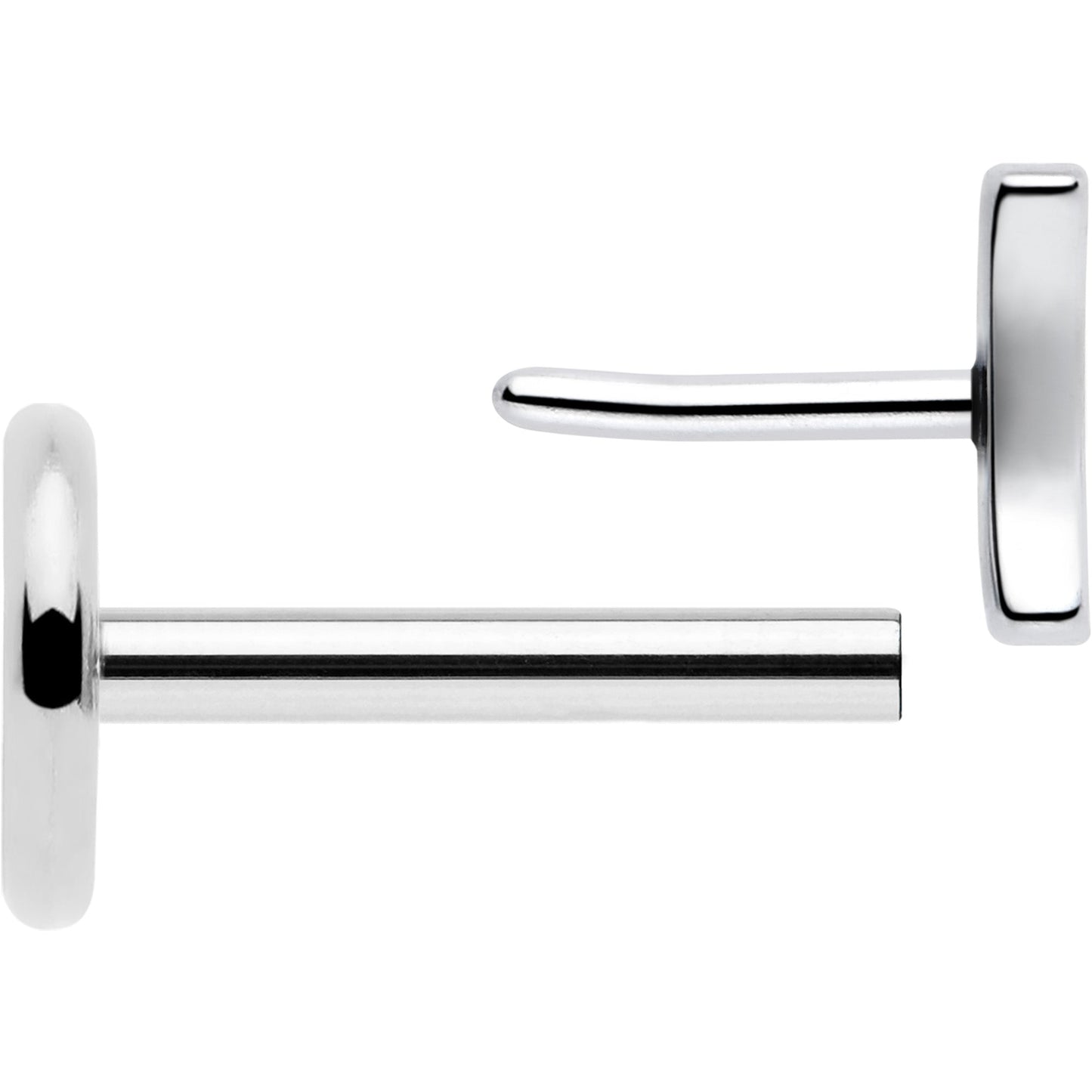 4mm Crescent Moon Flat Back Stud Earrings - 1 Pair