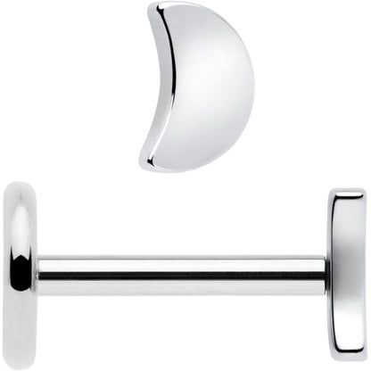 4mm Crescent Moon Flat Back Stud Earrings - 1 Pair