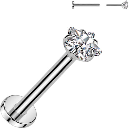 20G 5/16 3mm CZ Star Medical Grade Titanium Flat Back Earring