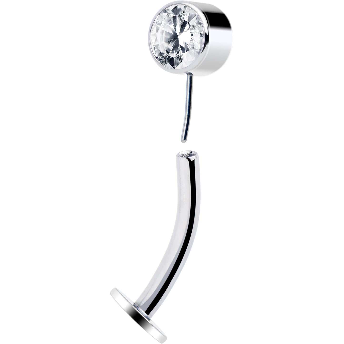 Bezel Gem Titanium Threadless Floating Belly Ring