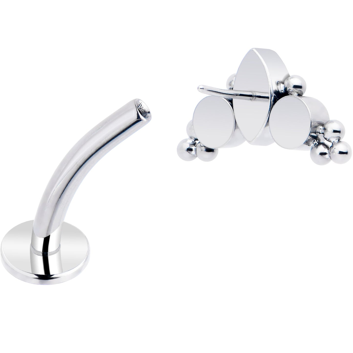 Gem Trio Titanium Push In Threadless Floating Belly Ring