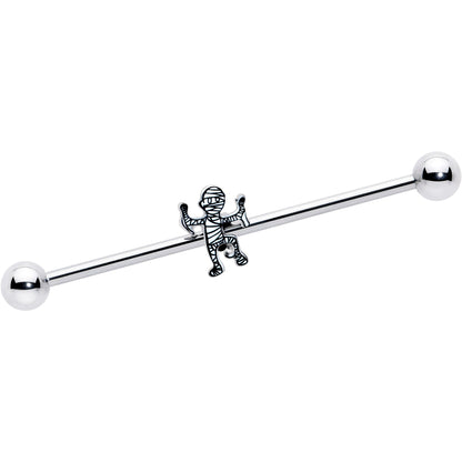 14G Two Tone Halloween Mummy Industrial Barbell 38mm