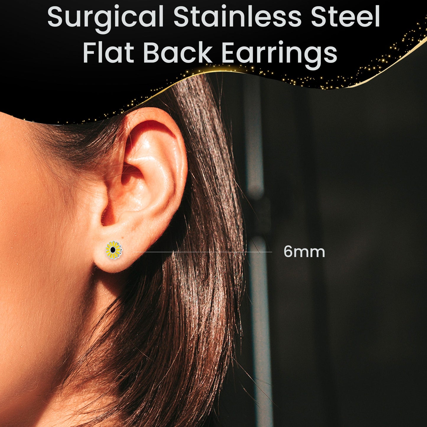 Cheery Sunflower Flat Back Earring Set of 2