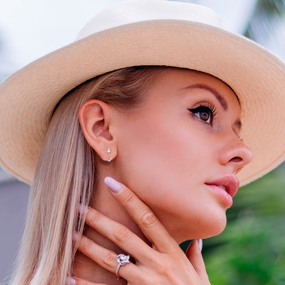 20G Implant Grade Titanium Triangle Gem Open Hoop Earrings