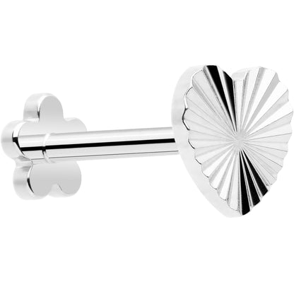 18G Titanium Flat Back Earring Threadless Reversible Heart