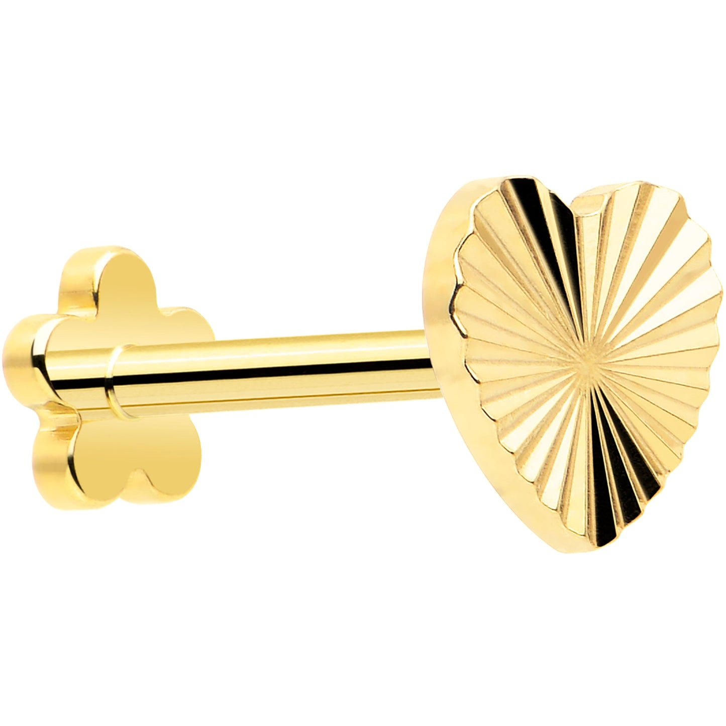 18G Titanium Flat Back Earring Threadless Reversible Heart