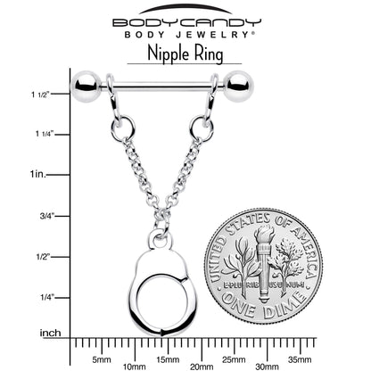 14G 3/4 Handcuff Chain Dangle Nipple Ring Set