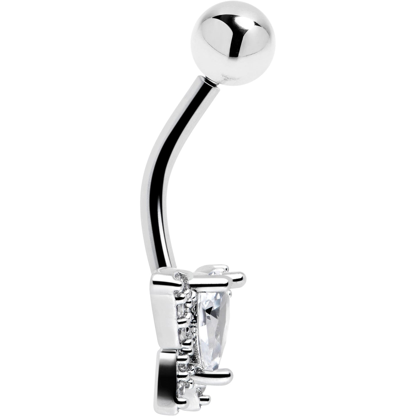 Cubic Zirconia Style Butterfly Belly Ring