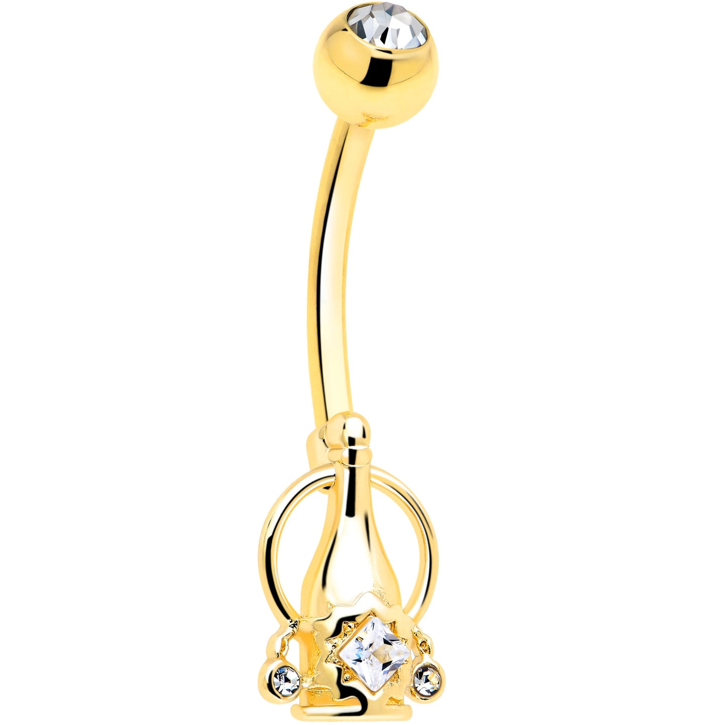 Clear Gem Champagne Dreams Dangle Belly Ring
