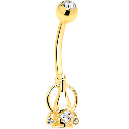 Clear Gem Champagne Dreams Dangle Belly Ring