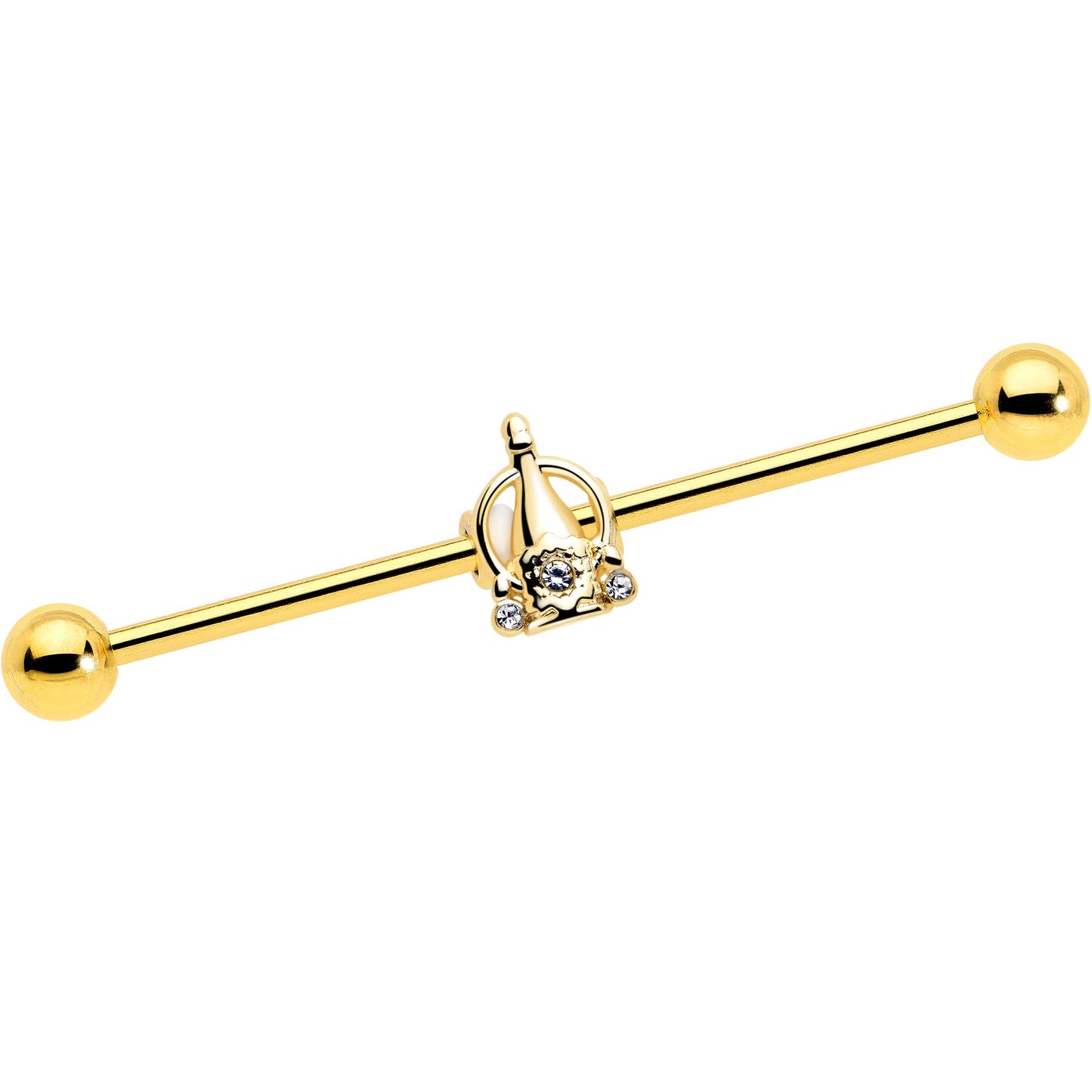 14G Clear Gem Champagne Dreams Industrial Barbell 38mm
