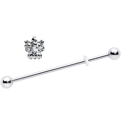 14G Clear CZ Gem Fabulous Angel Industrial Barbell 38mm