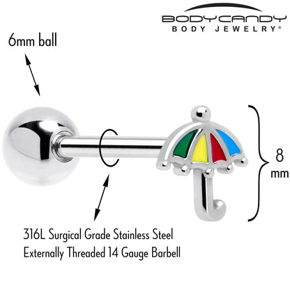 Colorful Umbrella Barbell Tongue Ring