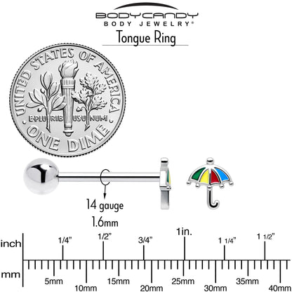 Colorful Umbrella Barbell Tongue Ring