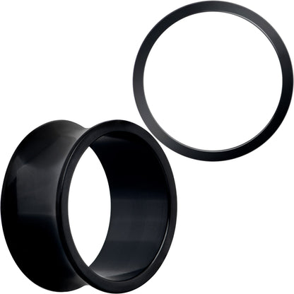 Black Hand Polished Double Flare Tunnel Plug Set 6mm to 25mm