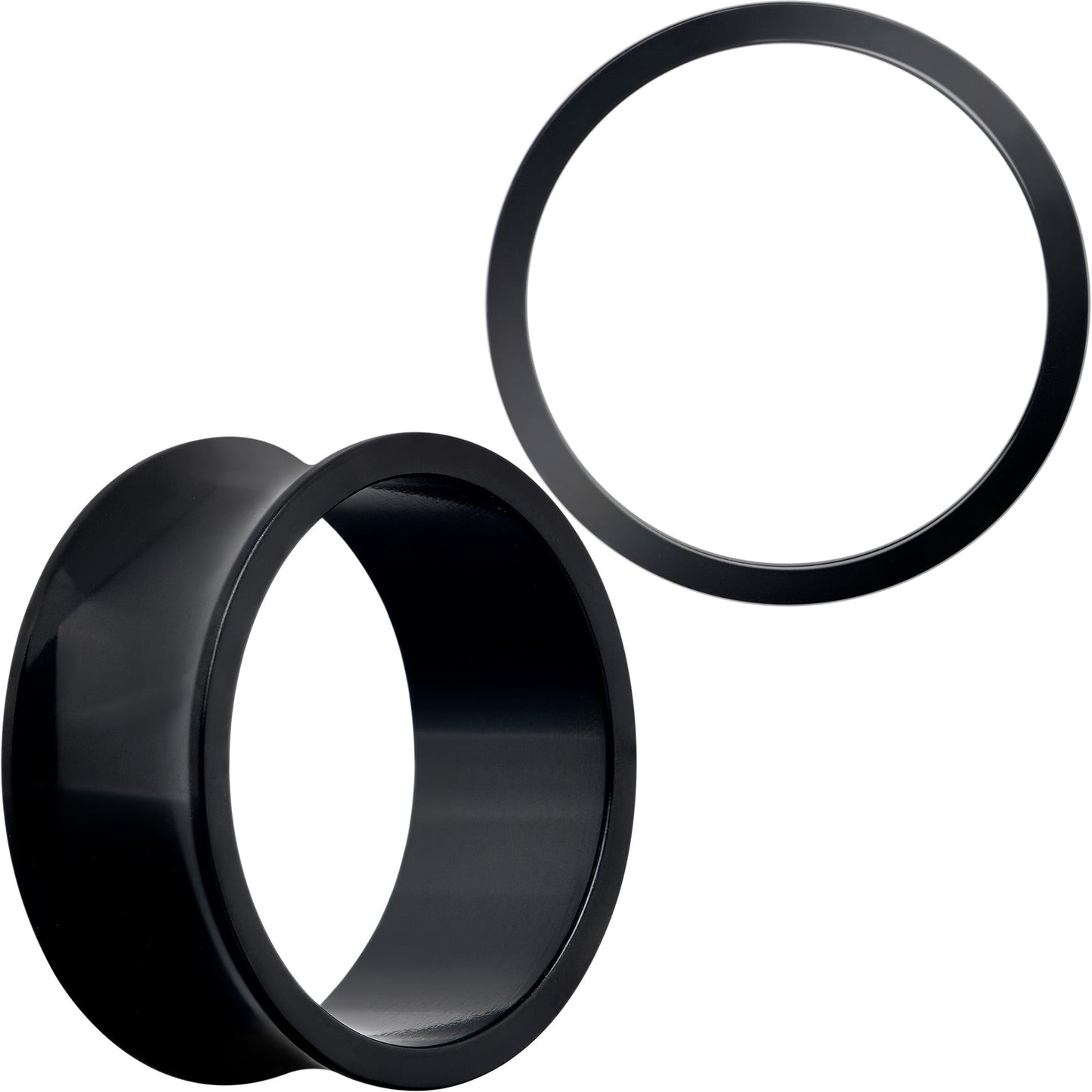 Black Hand Polished Double Flare Tunnel Plug Set 6mm to 25mm