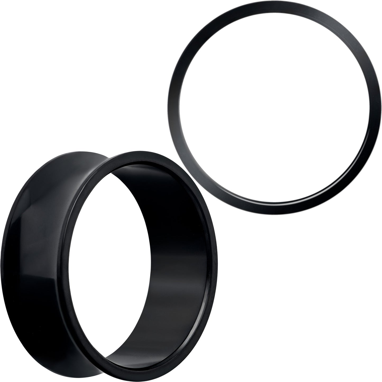 Black Hand Polished Double Flare Tunnel Plug Set 6mm to 25mm