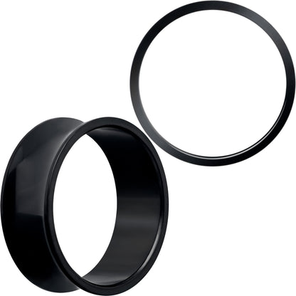 Black Hand Polished Double Flare Tunnel Plug Set 6mm to 25mm