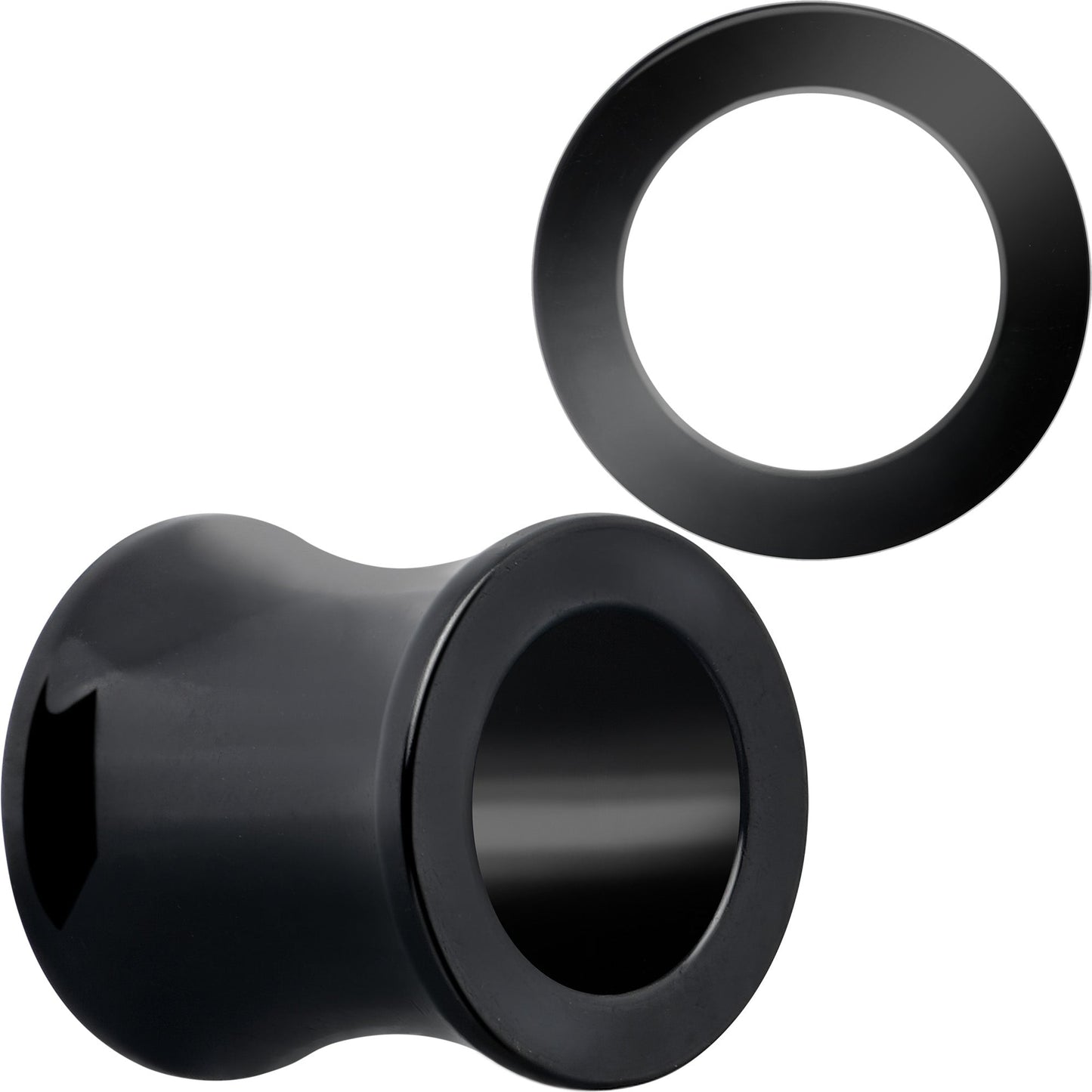 Black Hand Polished Double Flare Tunnel Plug Set 6mm to 25mm