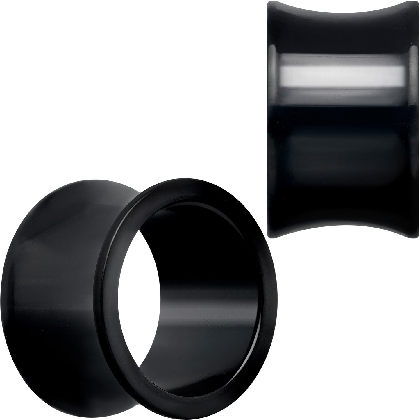 Black Hand Polished Double Flare Tunnel Plug Set 6mm to 25mm
