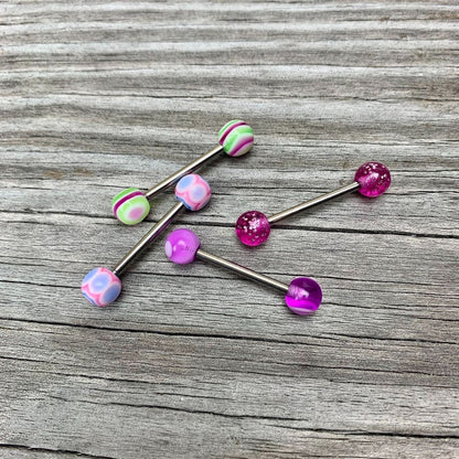 Blue Pink MARRACAS Barbell Tongue Ring