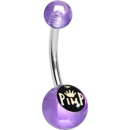 Light Purple Acrylic Pimp King Belly Ring