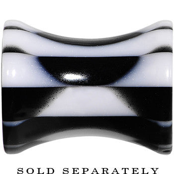 2G Black and White Checkerboard Acrylic Saddle Plug