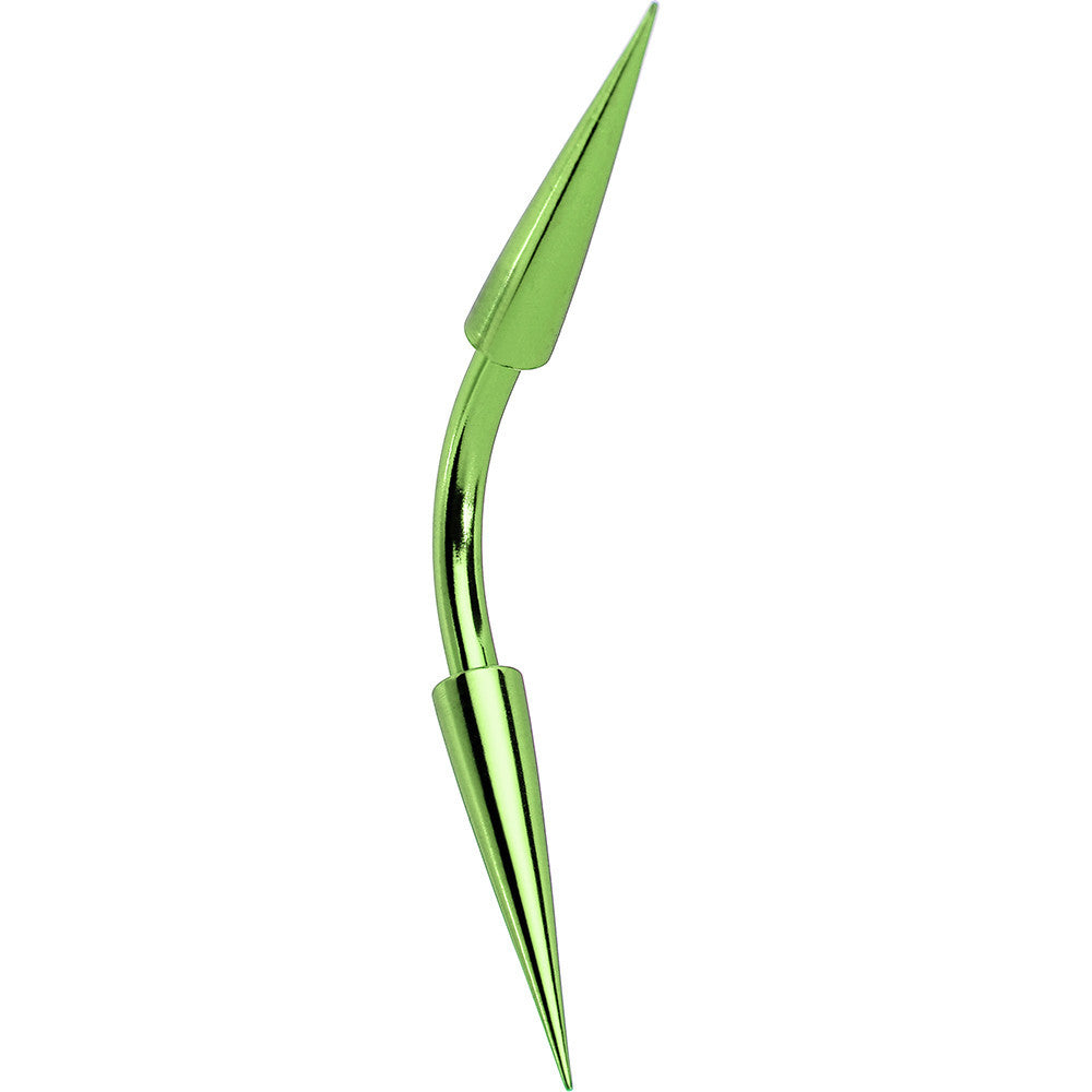 14G 3/8 Green Anodized Titanium Curved Barbell