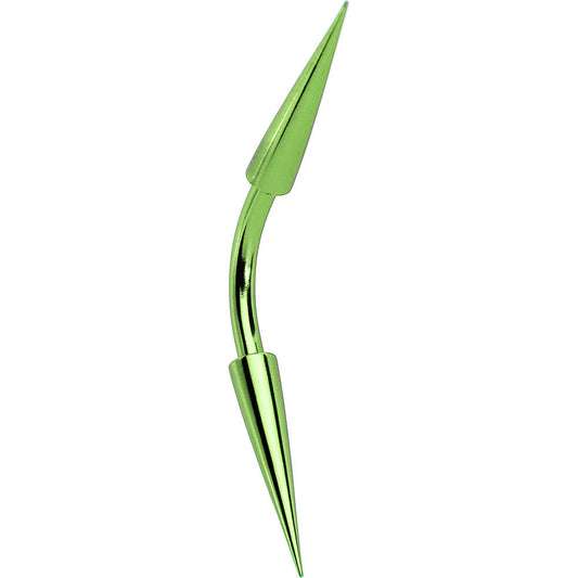 14G 3/8 Green Anodized Titanium Curved Barbell