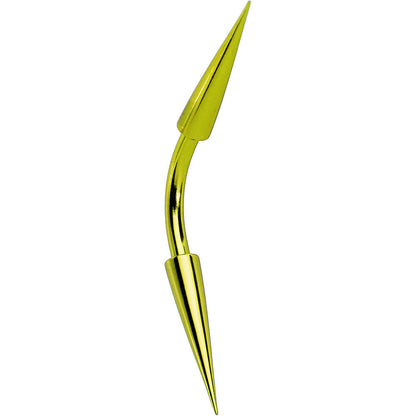 14G 3/8 Yellow Anodized Titanium Curved Barbell
