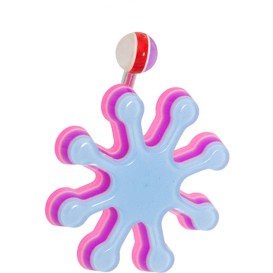 Aqua Acrylic Multi Layered Paint Splash Belly Ring