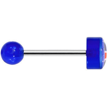 14G 5/8 Blue UK British Flag Tongue Ring