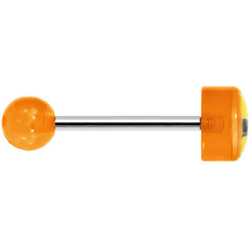 14G 5/8 Orange Acrylic Smiley Sunglasses Tongue Ring