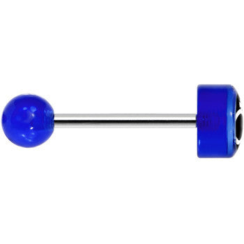14G 5/8 Blue Gender Symbol Tongue Ring