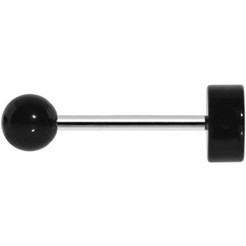 14G 5/8 Black and White Star Tongue Ring