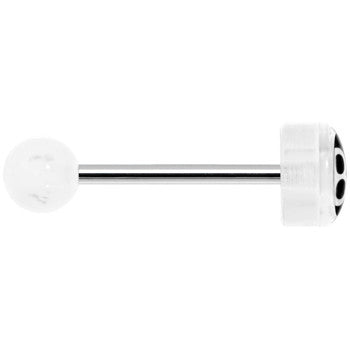 14G 5/8 Clear Acrylic Behind the 8 Ball Tongue Ring