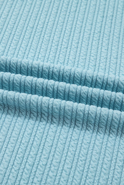 Light Blue Textured Drop Shoulder Plus Size Knit Top - Jaico Online Shop