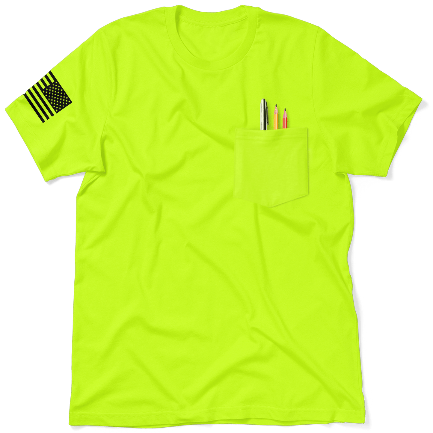 Happier Than You - Safety Yellow Pocket T-Shirt