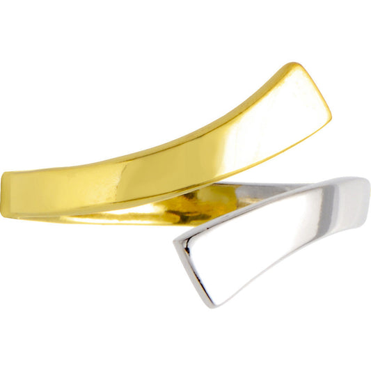 10k White Gold Yellow White Smooth Divided Toe Ring