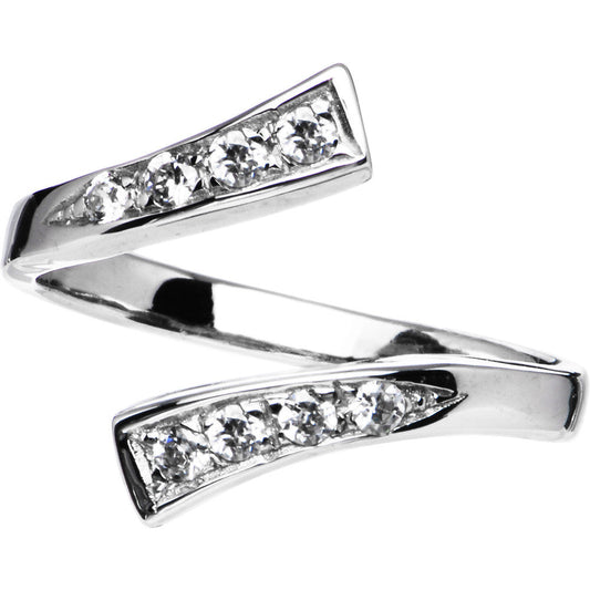 10k White Gold Cubic Zirconia Classic Toe Ring