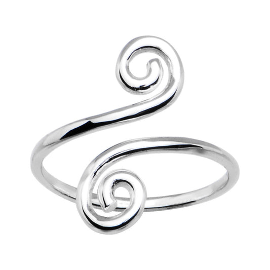 10k White Gold Scrolled Toe Ring