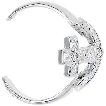 925 Sterling Silver CZ Anchor Toe Ring