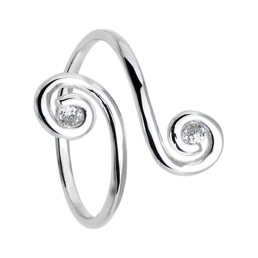 925 Sterling Silver Swirl Toe Ring