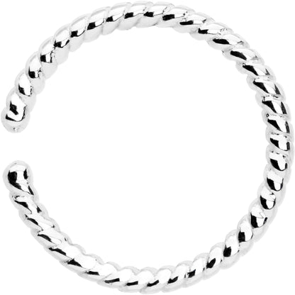 14k White Gold Bendable Nose Hoop 20G 5/16 Twisted